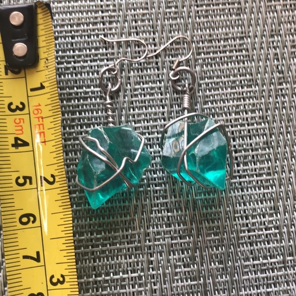 #95 Handmade Puerto Rican Turquoise Crystal Earrings 🌺 - Picture 9 of 12